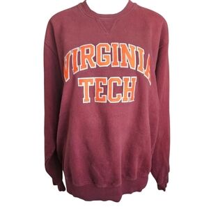 Virginia Tech Embroidered Twill Crew Sweatshirt: Maroon by Gear Sz Medium